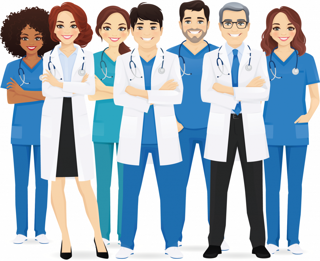 Group of doctors vector image